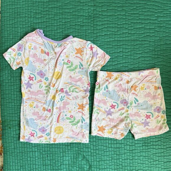 MAGNETIC ME Modal Magnetic Toddler Pajama Set Unicorns Rainbow Sunshine Girls 2T - Picture 2 of 13